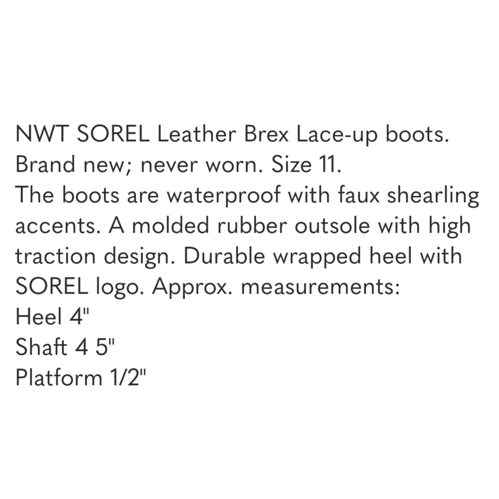SOREL Leather Brex Waterproof Lace-up Boots - Picture 10 of 10